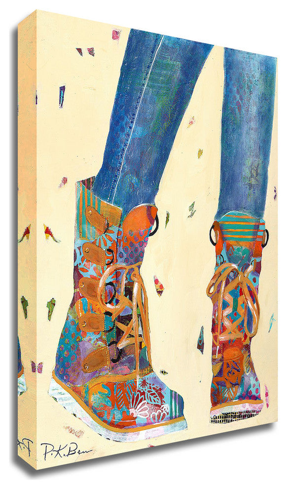 Hiking Boots by Pamela K. Beer, Print on Canvas, 16"x20"