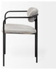 Parker Gray Fabric Seat Black Metal Dining Chair (Set of 2)