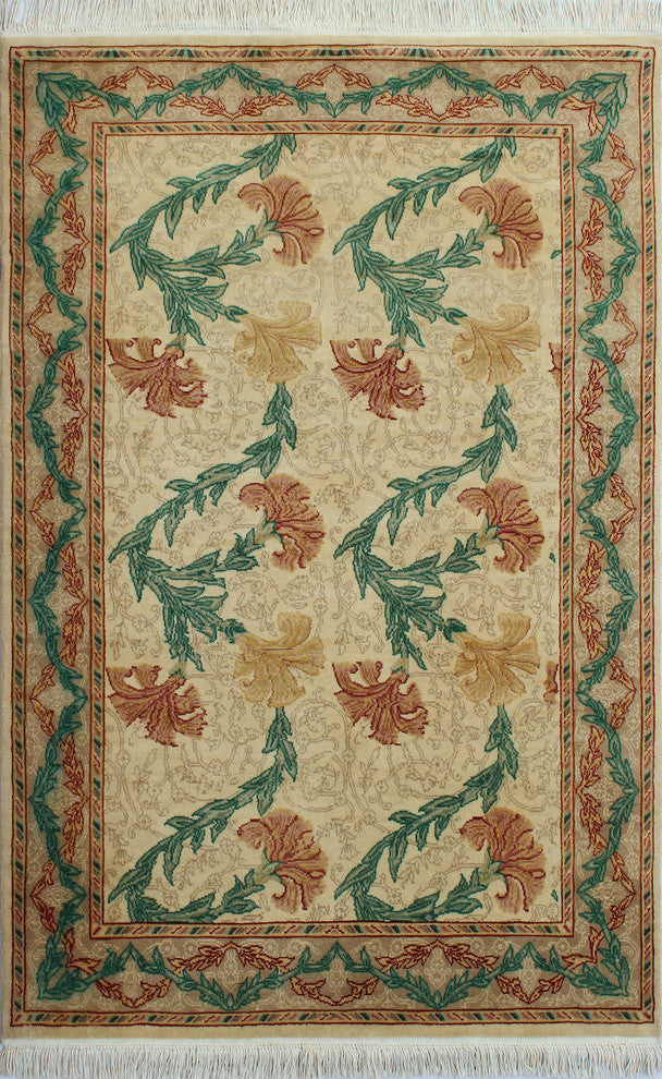 Pak-Persian Carnation Beige Rug, 4'1x6'1