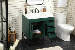 Home Living 22" Modern Green-Light Bathroom Vanity