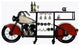 HomeRoots 18" X 93" X 39" Red and White Motorcycle Wine Bar