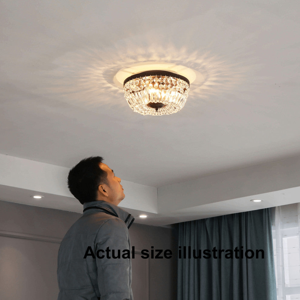 Chloe 3-light Crystal Basket Flush Mount Chandelier