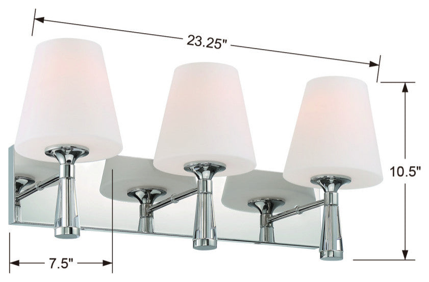 Ramsey 3 Light Polished Nickel Bathroom Vanity