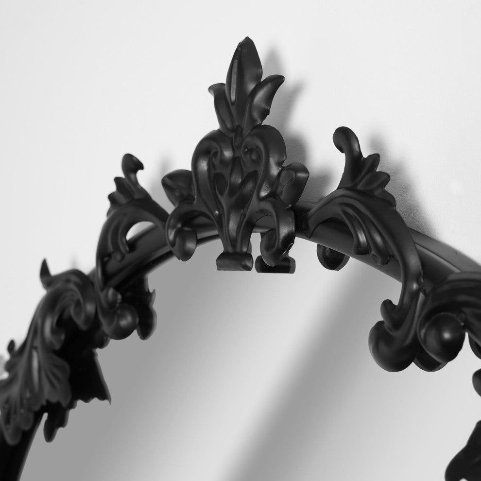 Head West Arch Black Ornate Metal Accent Wall Mirror