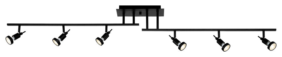 Viper, 6-Light LED Semi-Flush With Off-Set, Black, Replaceable LED