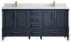 Aberdeen 72 Double Sink Bath Vanity in Hale Navy Blue  2" Empira Quartz