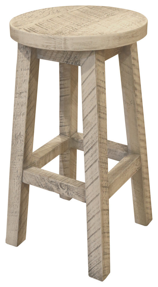 Barnwood Style Timber Peg Barstool, Frost, Bar Height