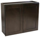 Wall Hang Storage Cabinet, 2 Framed Doors & 2 Spacious Inner Shelves, Espresso