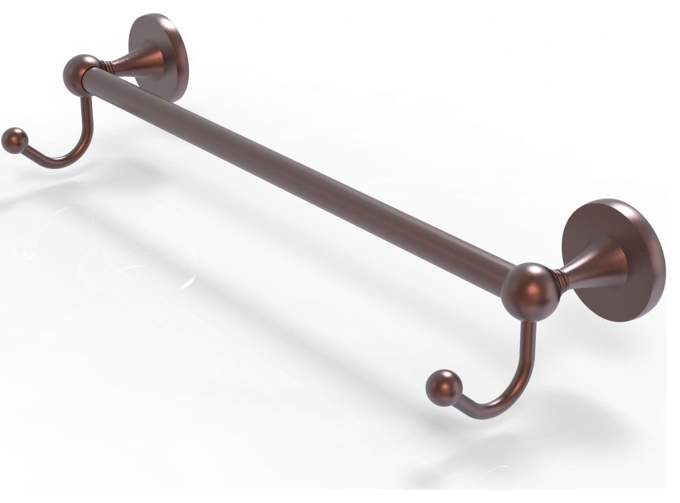 Shadwell 30" Towel Bar with Integrated Hooks, Antique Copper