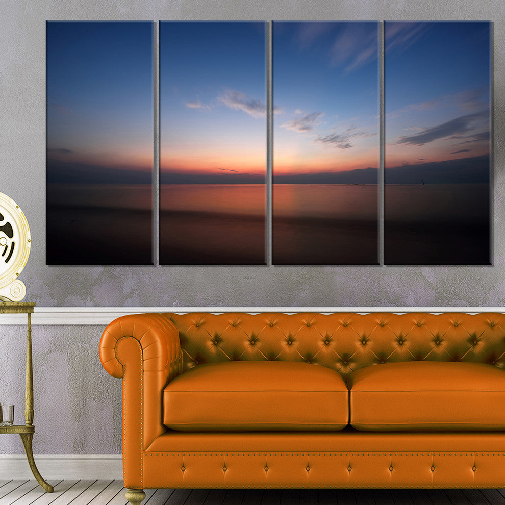 "Ko Samui Sea Sunrise Panorama" Oversized Beach Wall Art, 4 Panels, 48"x28"