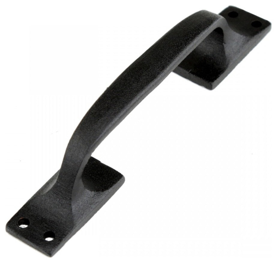 Black Wrought Iron Cabinet Handle 6" L Door Pull Handle Rust Resistant Pack of 6