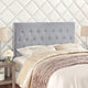 Modern Contemporary King Size Headboard, Gray Fabric