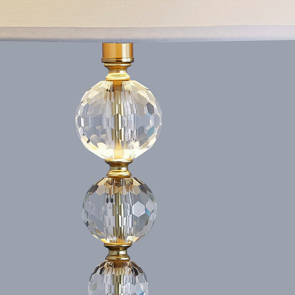 Madison 3 Piece Crystal Ball Lamp Set, Gold Brass