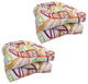 19" U-Shaped Dining Chair Cushions, Set of 4, Bright Palm