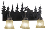 Bryce Bronze Rustic Bathroom Wall Fixture, Moose, 3-Light