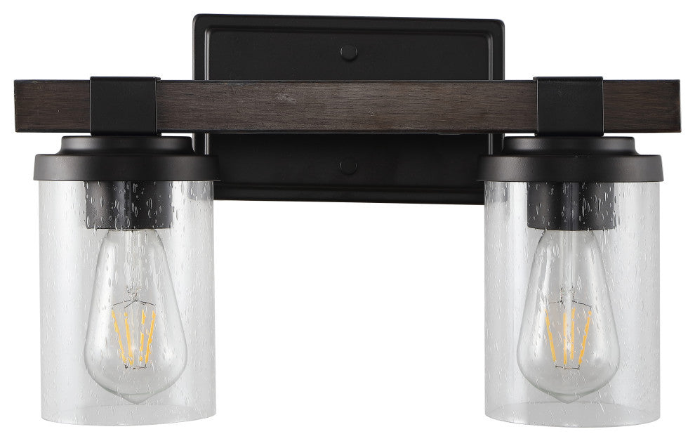 Bungalow Iron LED Vanity Light, Oil Rubbed Bronze, 2 Bulb