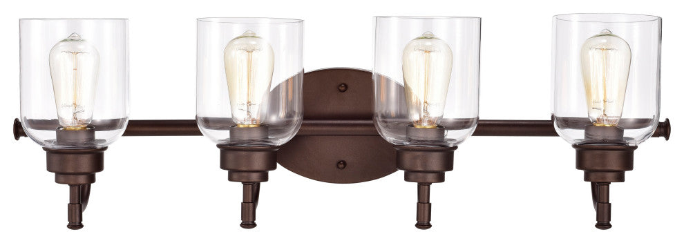 CHLOE Lighting ADAIR Transitional 4-Light Oil Rubbed Bronze Bath Fixture