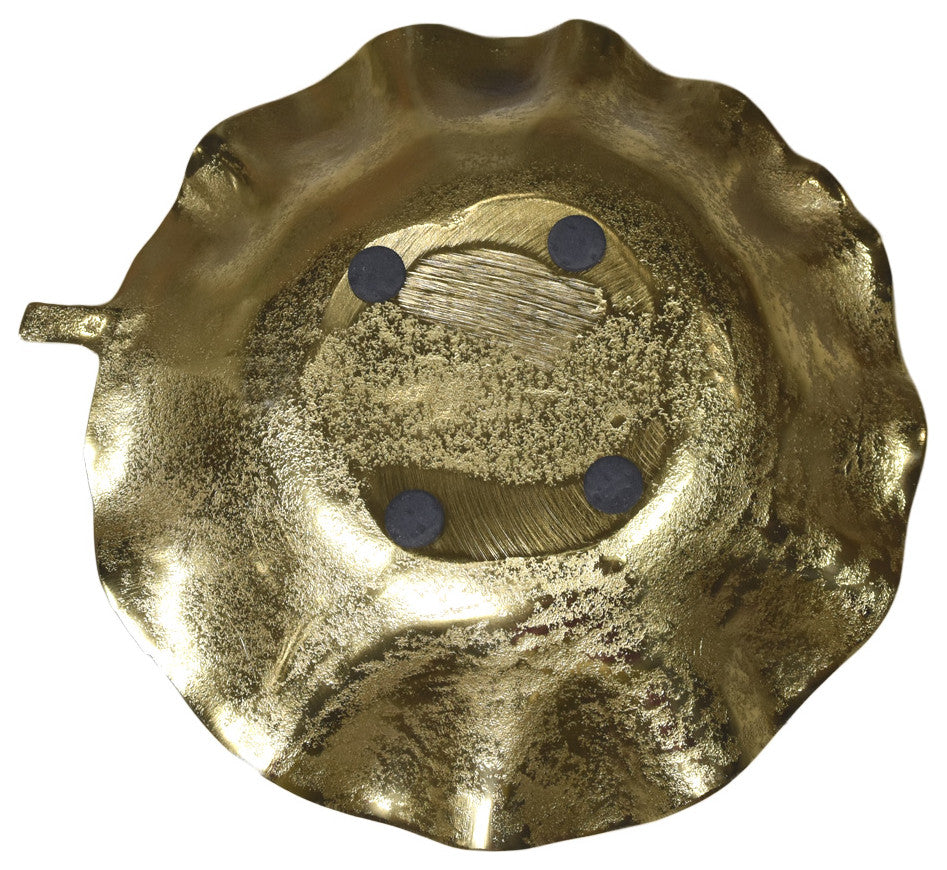 Handmade Decorative Aluminium Tray, Gold Color Coated