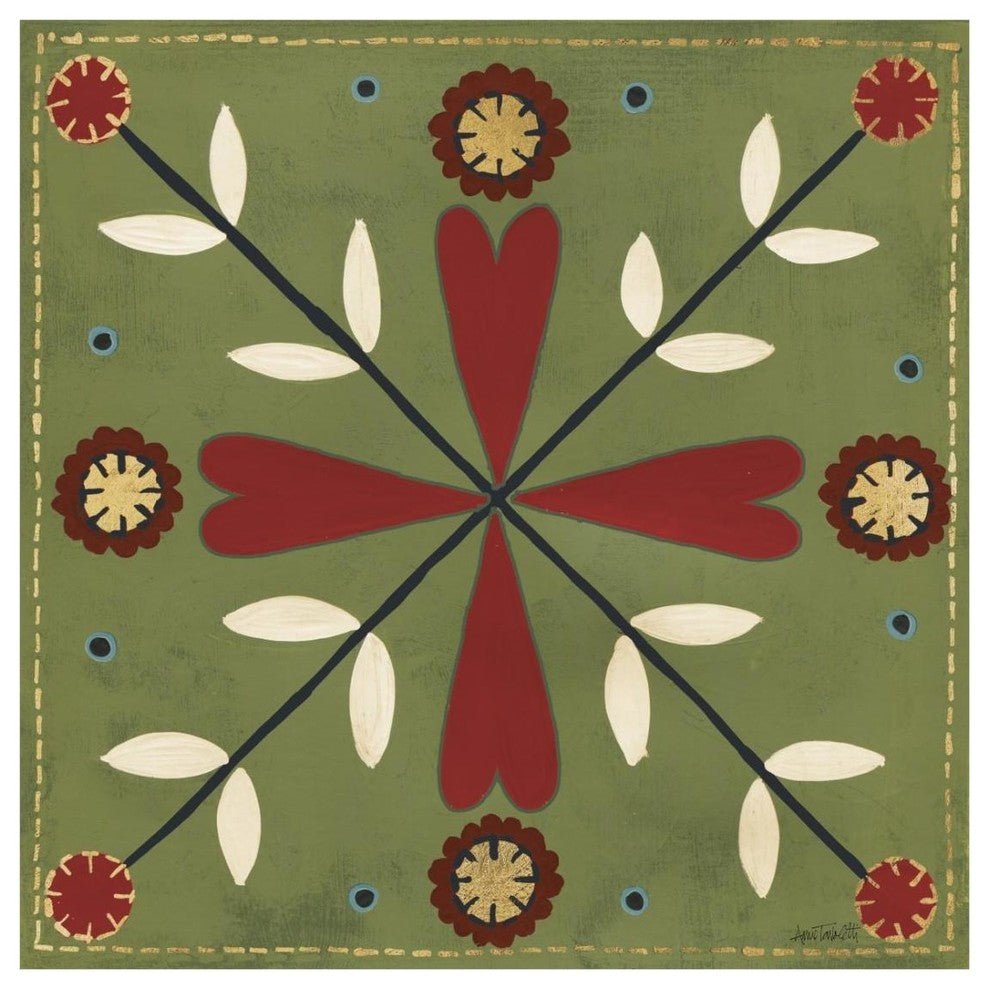 "Festive Tiles II" Digital Paper Print by Anne Tavoletti, 26"x26"