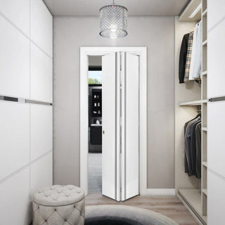 Bi-fold Doors 36 x 96 | Planum 0016 White Silk with  | Sturdy Tracks