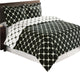 Bloomingdale 100% Cotton 8PC Bedding Set, Black and White, Full