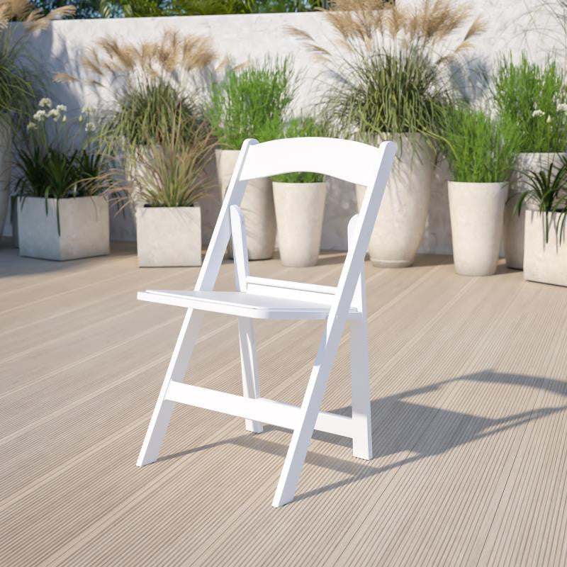 2 Pack 1000 LB Weight Capacity Hercules Folding Chair, White