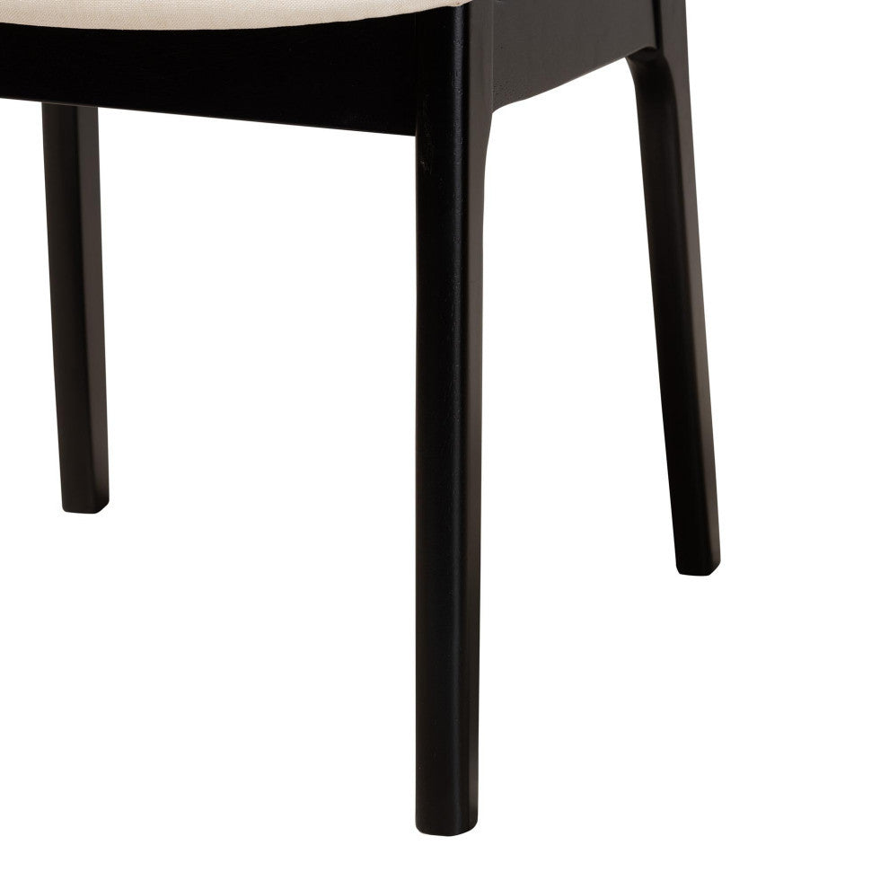 Dian 2-Piece Dining Chair Set, Cream/Black