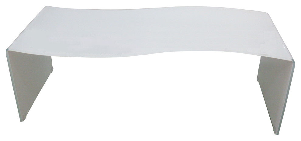 Bent Glass Coffee Table, Extra White