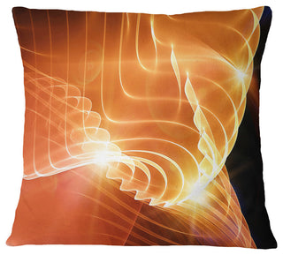 Bright Yellow 3D Abstract Design Contemporary Abstract Throw Pillow, 18"x18"