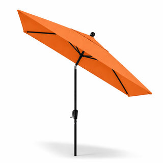 Pismo Dawn 9'x7' Rectangular Premium Push Tilt Market Umbrella, Black Frame, Tus