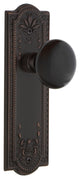 Meadows Plate Passage Door Knob, Timeless Bronze