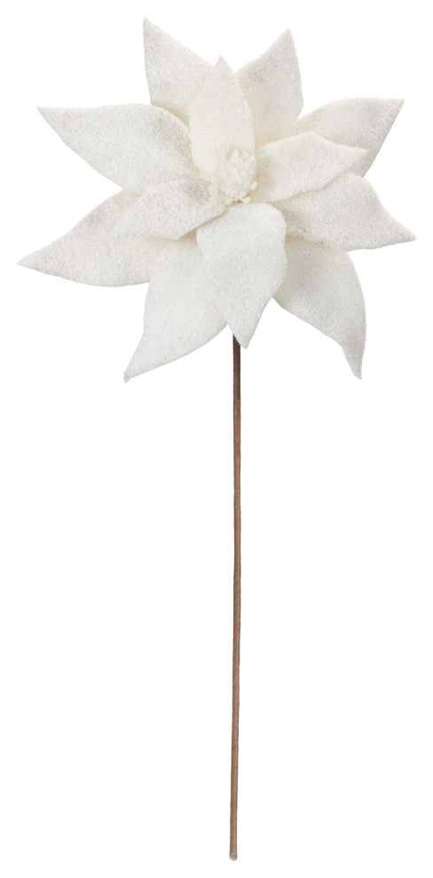 Glittered Poinsettia Stem, Set of 6