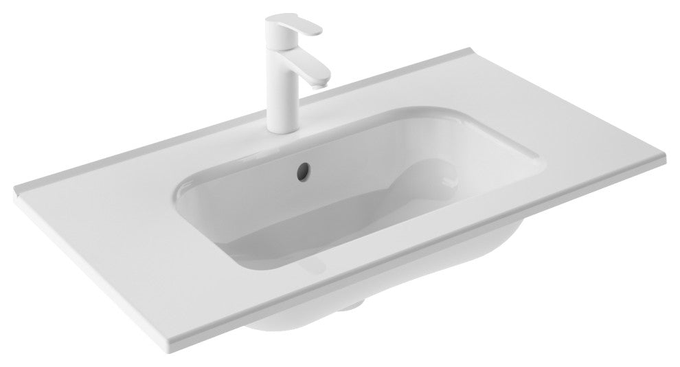 Ikon Modern Standing Bathroom Vanity, Matt Black, 32" 2dr