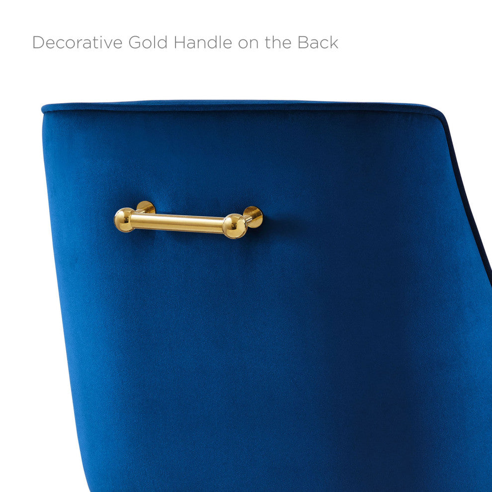 Discern Performance Velvet Bar Stool Navy -5473