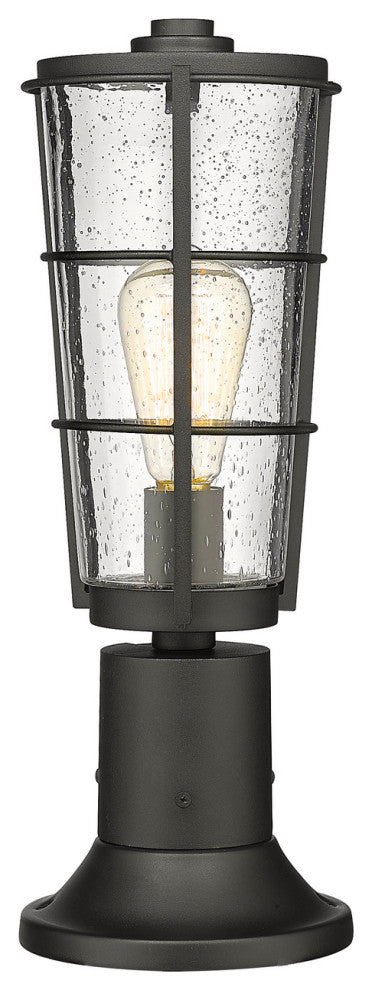 Zlite 591PHM-553PM-BK 1-Light Outdoor Pier Mounted Fixture, Clear Seedy