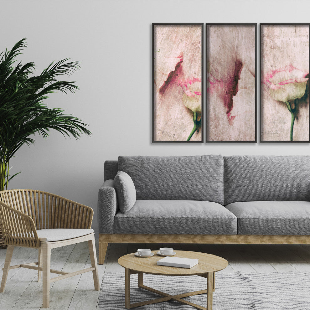 Abstract Lovers Framed 3-Piece Wall Art Set by Delphine Devos, 20"x40", Framed