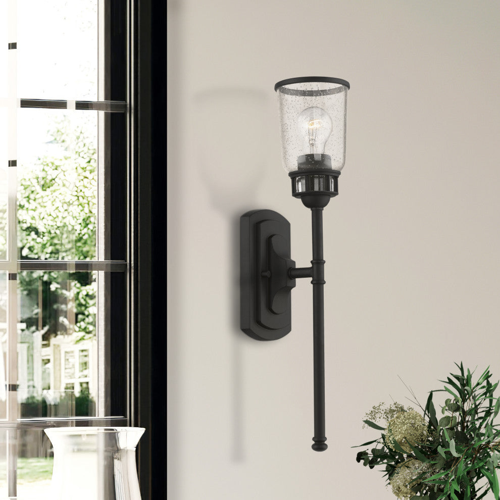 Lawrenceville 1 Light Black Large Single Sconce