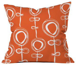 Contemporary Orange Outdoor Throw Pillow, 20"x20"
