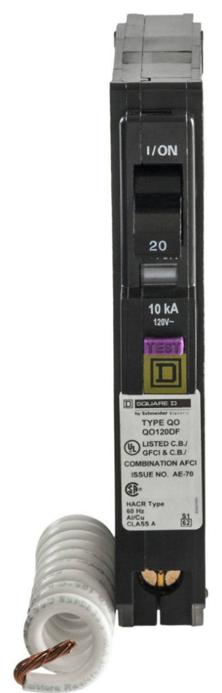 Square-D QO115DFC Single Pole Circuit Breaker, QO, 15A