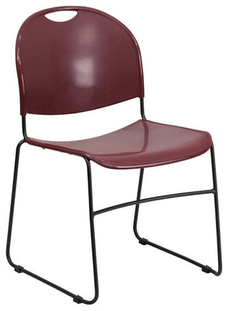 Flash Furniture Hercules Ultra Compact Stacking Chair in Burgundy and Black