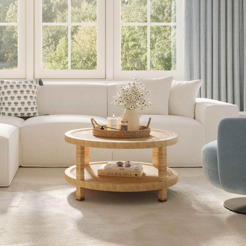 Amara Rattan Coffee Table, Natural