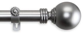 Globe Curtain Rod, Satin Nickel, 120"-170