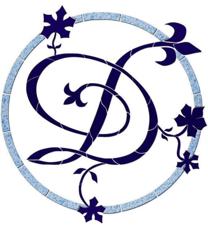 Leaf Monogram `N` Ceramic Swimming Pool Mosaic 60"x60"