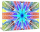 Multi Color Pink Fractal Stained Glass, Oversized Abstract Canvas Print, 60x40