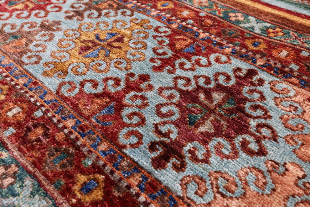 3' 10" X 6' 1" Handmade Khorjin Super Kazak Wool Rug Q5243