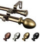 Faye 13/16" Double Curtain Rod Antique Brass
