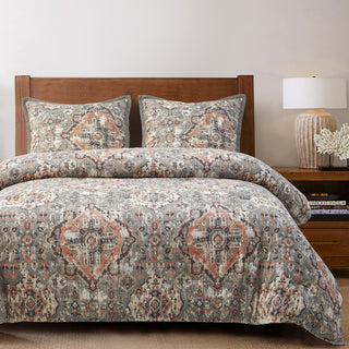 3-Piece Carmen Vintage Kilim Comforter Set, Super King