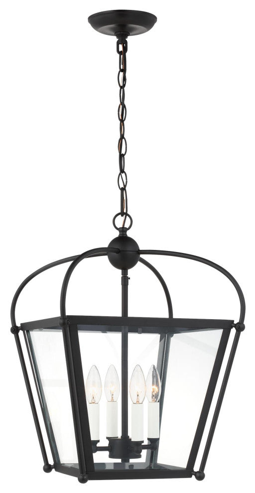 Charleston Small Four Light Lantern, Midnight Black