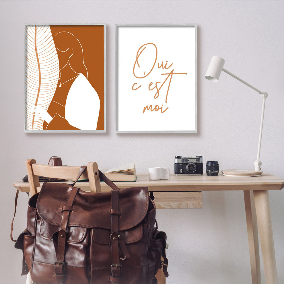 Oui C'est Moi French Woman Behind Palms,24 x 30