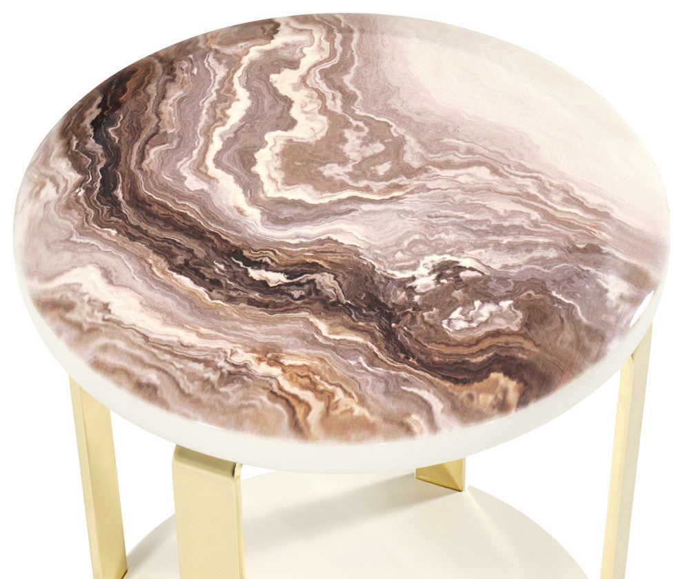 Ariana Chairside Table, Gold